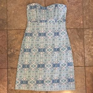Kaeli Smith Strapless Blue and White Dress- Sz 0